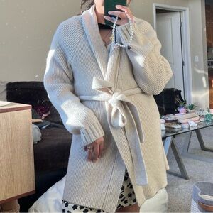 L'Academie Cream Belted Sweater